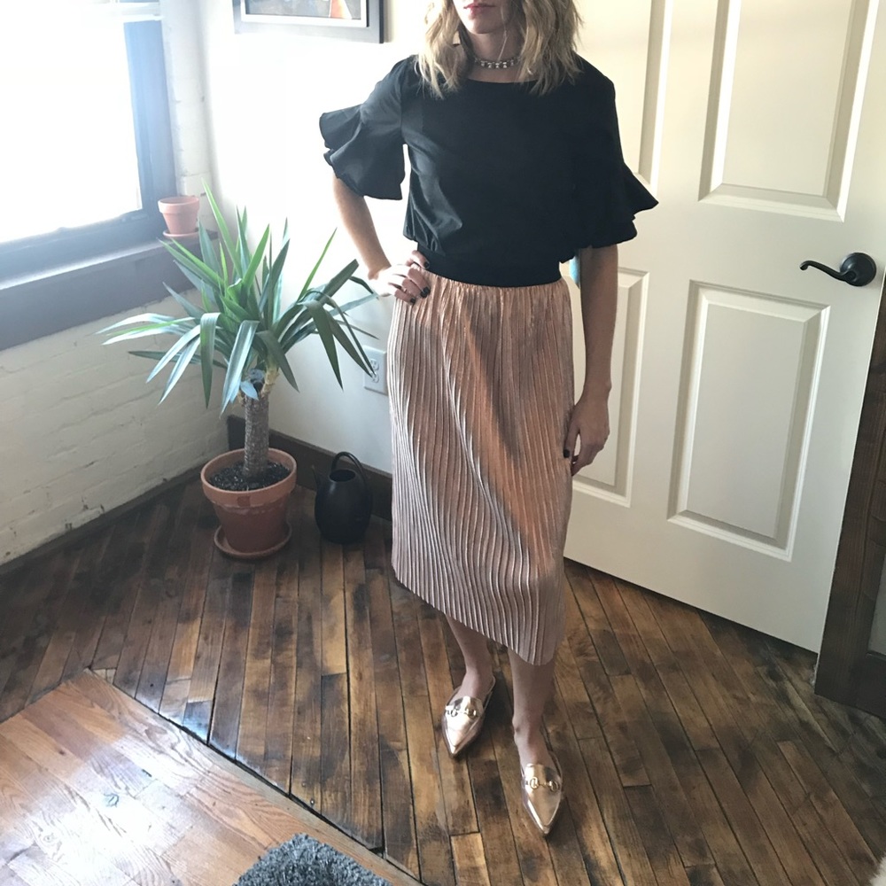 Pink midi skirt